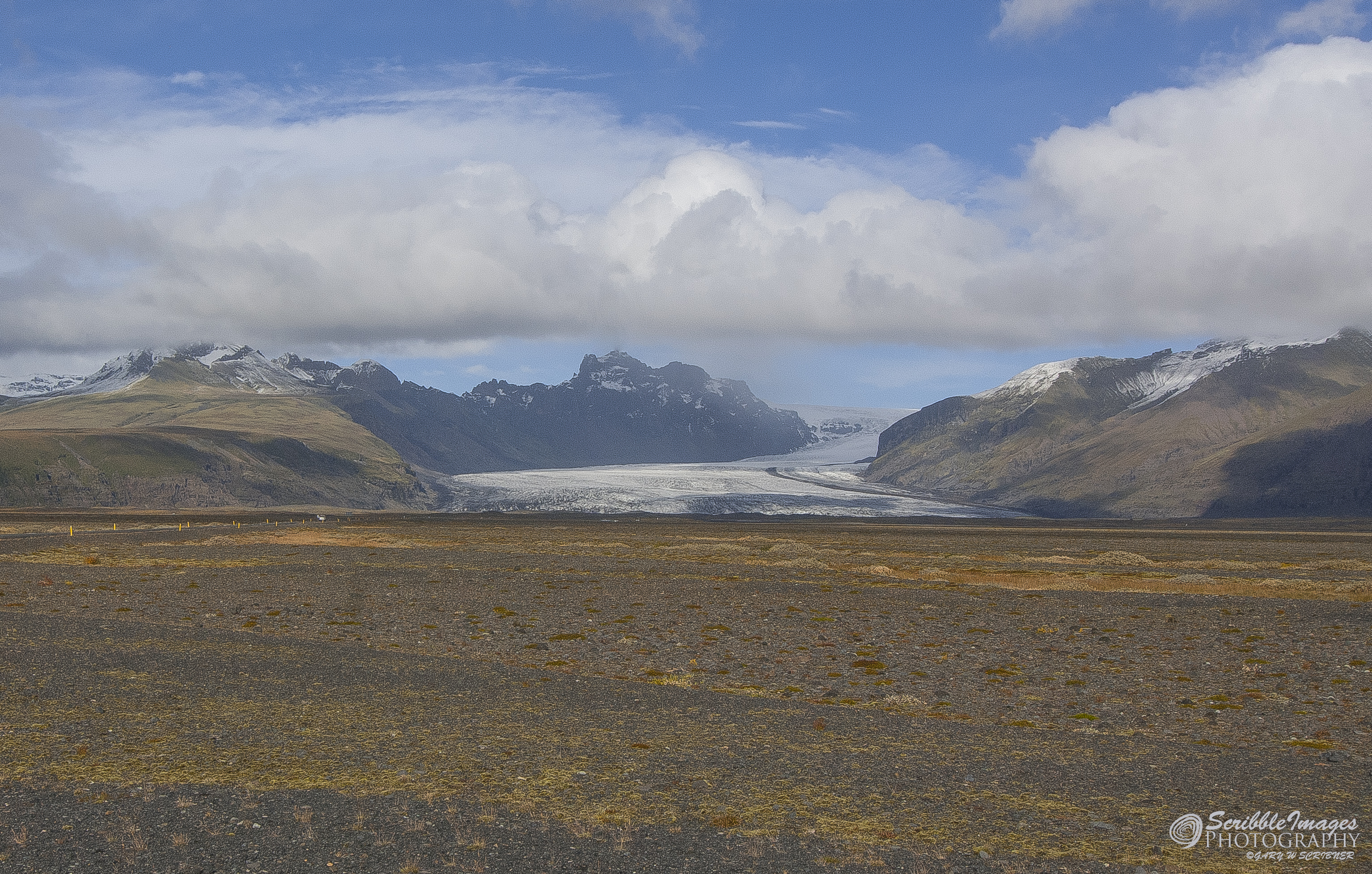 Glacier Field from Afar, Southern Iceland
